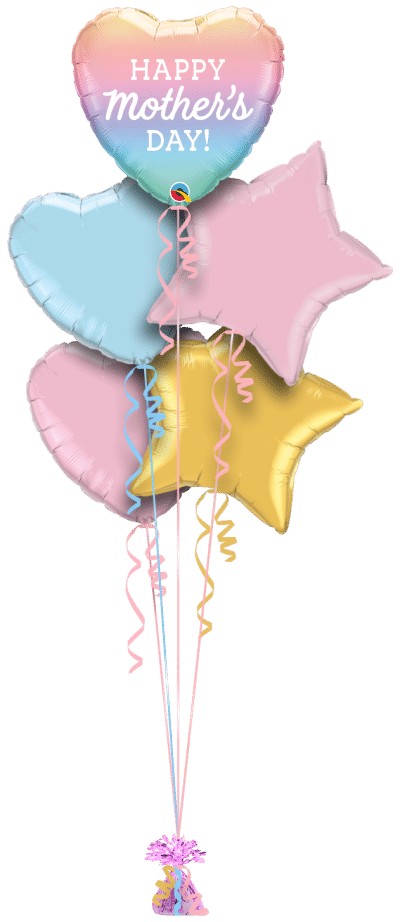 Mothers Day Ombre Heart Balloon Bunch