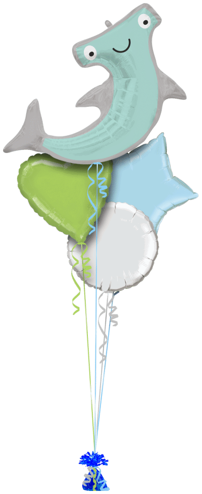 Cute Hammer Head Shark Balloon Bunch