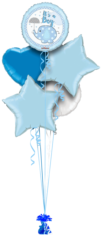 Its a Boy Elephant Balloon Bunch