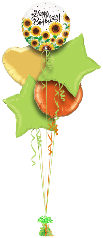 Birthday Sunflowers Balloon Bunch