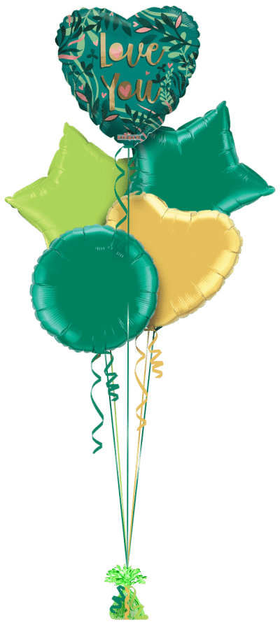 Love Green Balloon Bunch