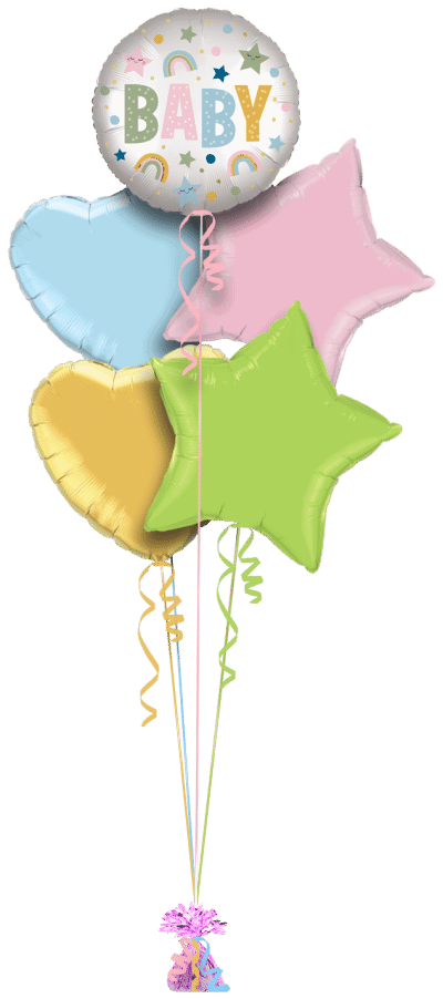 Baby Stars and Rainbows Balloon Bunch