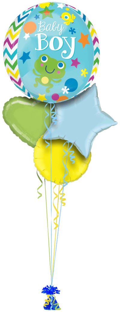 Sweet Baby Boy Orbz Balloon Bunch