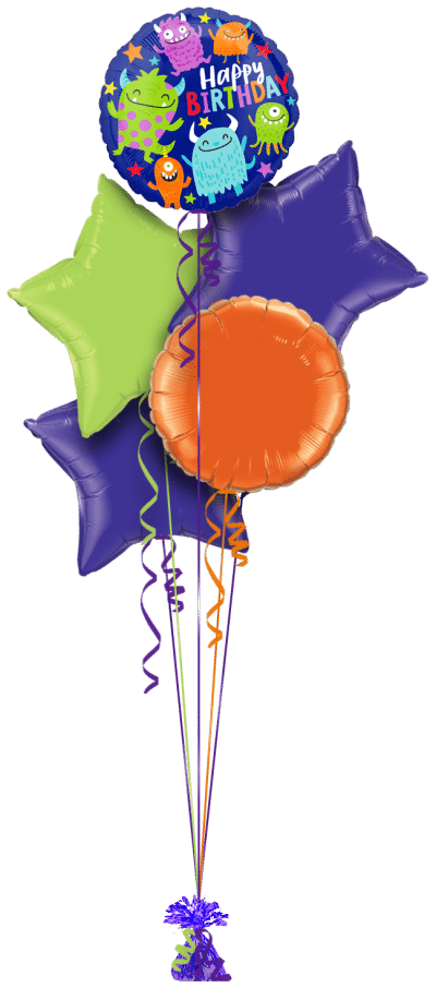 Happy Birthday Little Monster Balloon Bunch