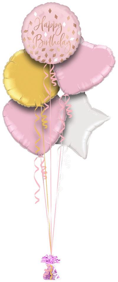 Blush Birthday Balloon Bunch