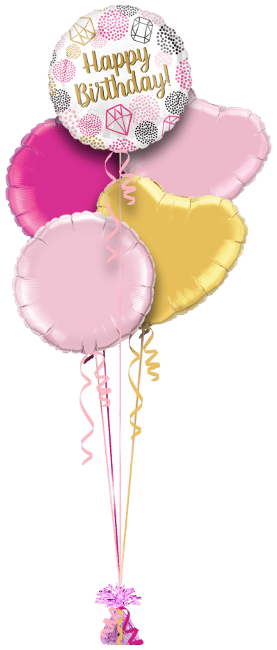 Birthday Dots and Diamonds Balloon Bunch