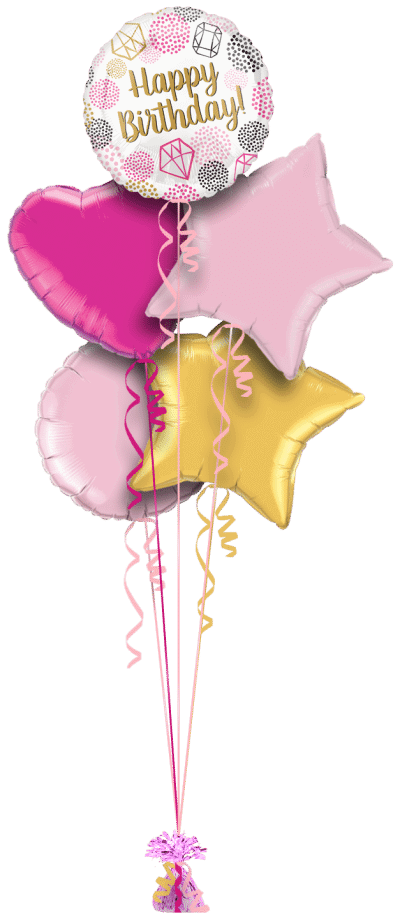 Birthday Dots and Diamonds Balloon Bunch