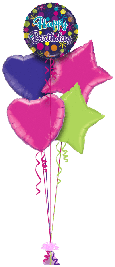 Bright Birthday Dots Balloon Bunch