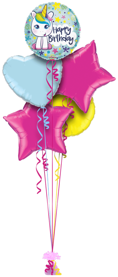 Birthday Unicorn Balloon Bunch