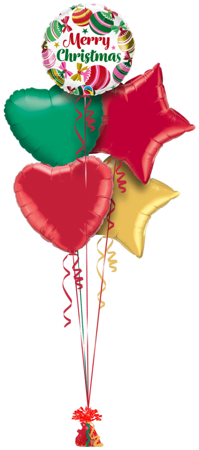 Merry Christmas Baubles Balloon Bunch
