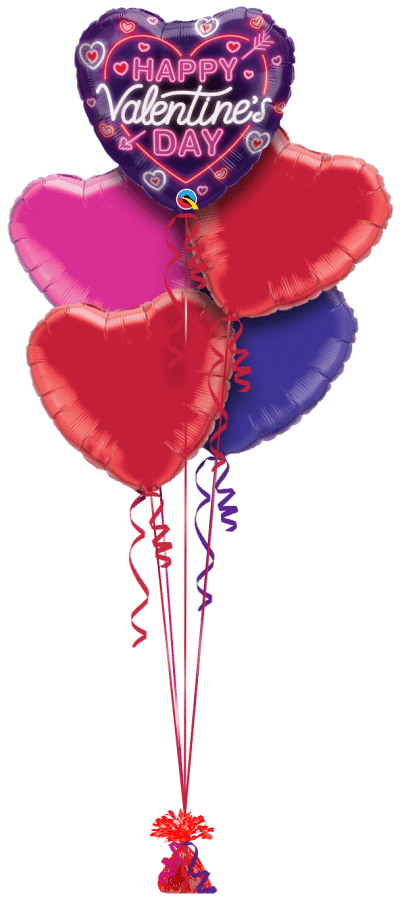Valentines Day Neon Balloon Bunch