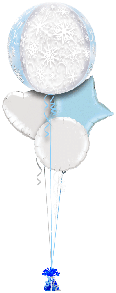 Snowflake Orbz Balloon Bunch