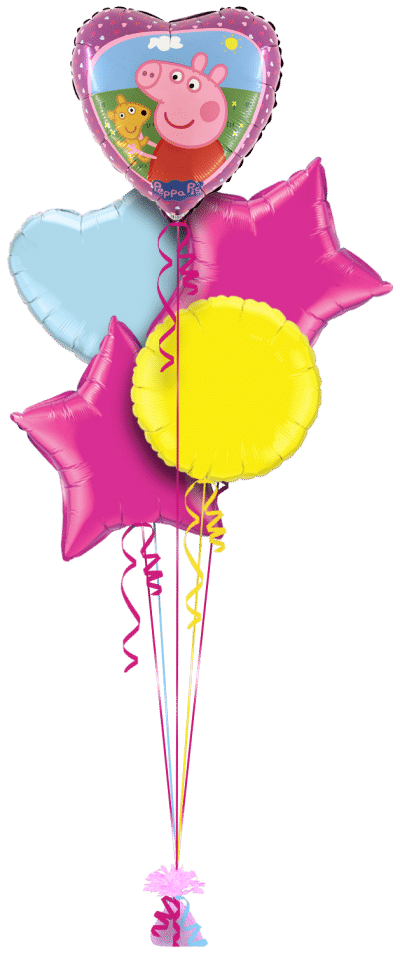 Peppa Pig Heart Balloon Bunch