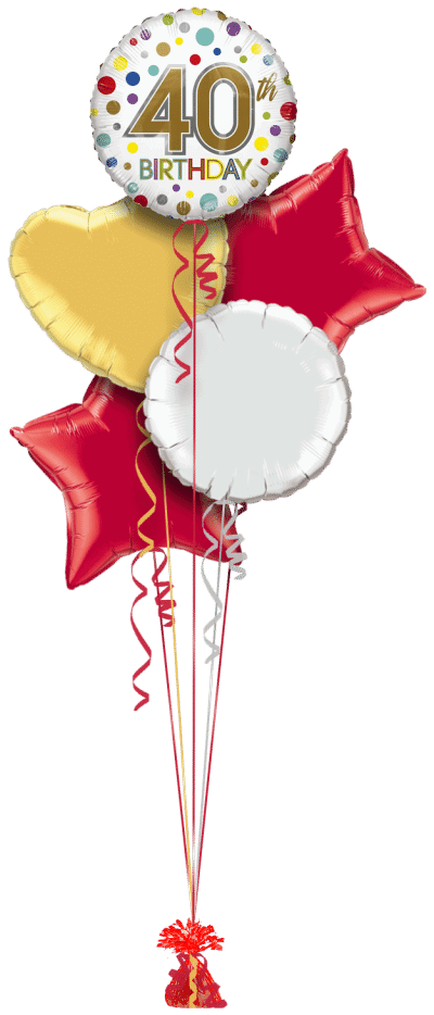 40th Birthday Spots Balloon Bunch
