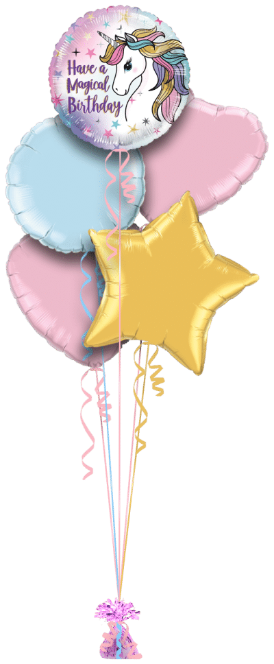 Have a Magical Birthday Unicorn Balloon Bunch