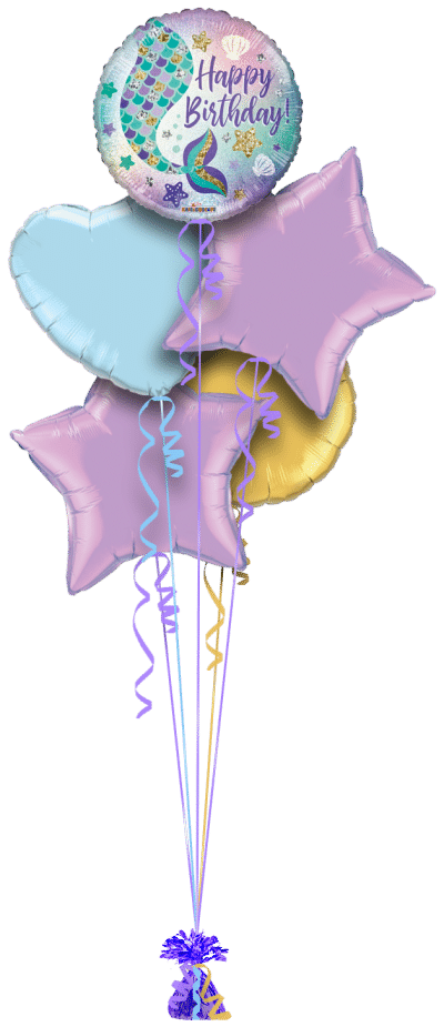 Birthday Mermaid Tail Balloon Bunch