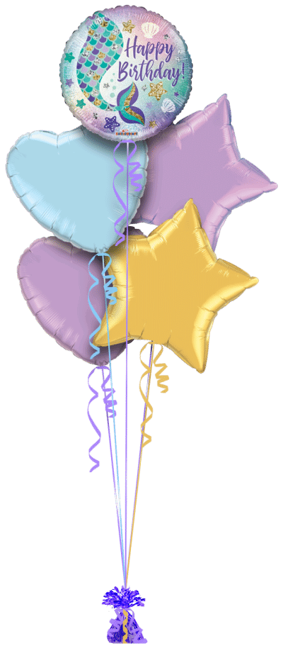 Birthday Mermaid Tail Balloon Bunch