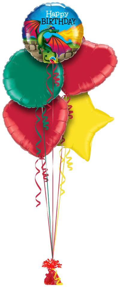 Happy Birthday Dragon Balloon Bunch