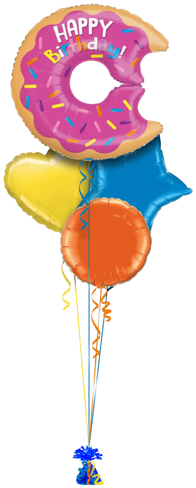 Happy Birthday Iced Donut Balloon Bunch