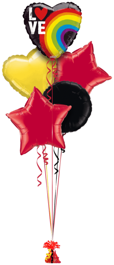 Love Rainbow Heart Balloon Bunch