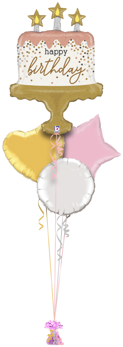 Birthday Sparkle Cake Balloon Bunch