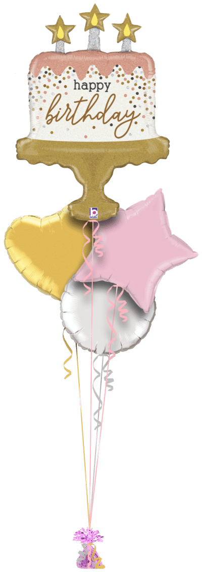 Birthday Sparkle Cake Balloon Bunch