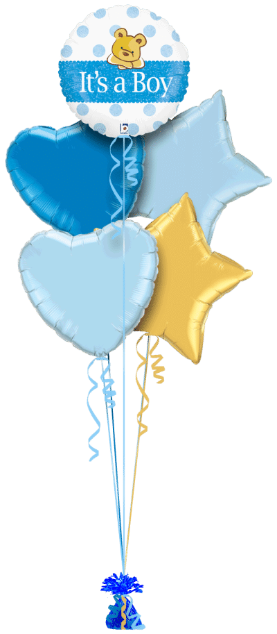 Its a Boy Baby Bear Balloon Bunch
