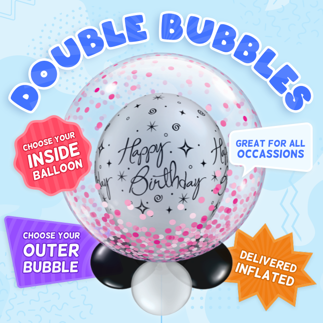 An example of a Birthday double bubble balloon