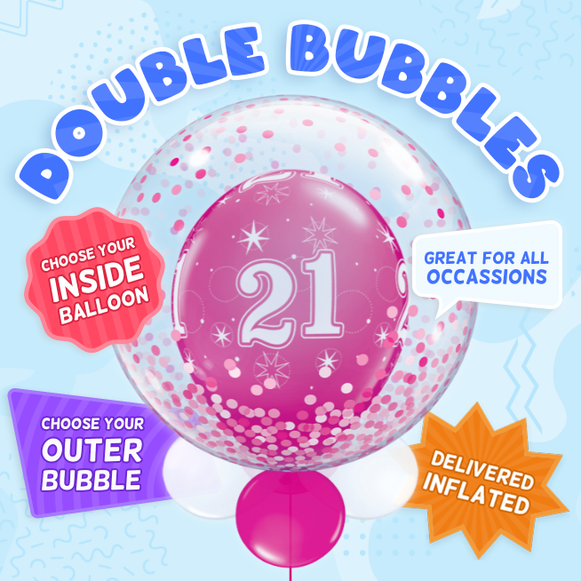 An example of a Birthday double bubble balloon