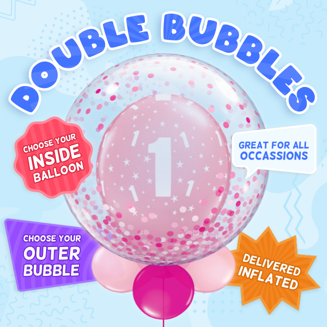 An example of a Birthday double bubble balloon