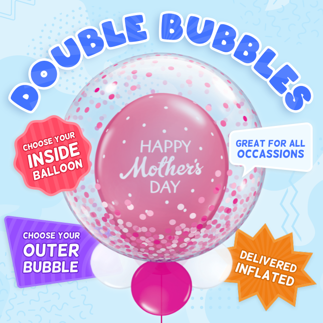 An example of a Mother's Day double bubble balloon