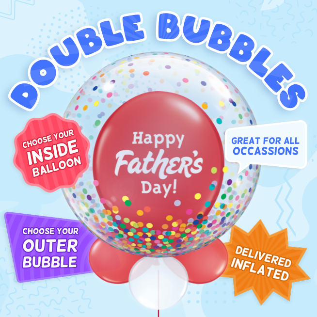 An example of a Father's Day double bubble balloon