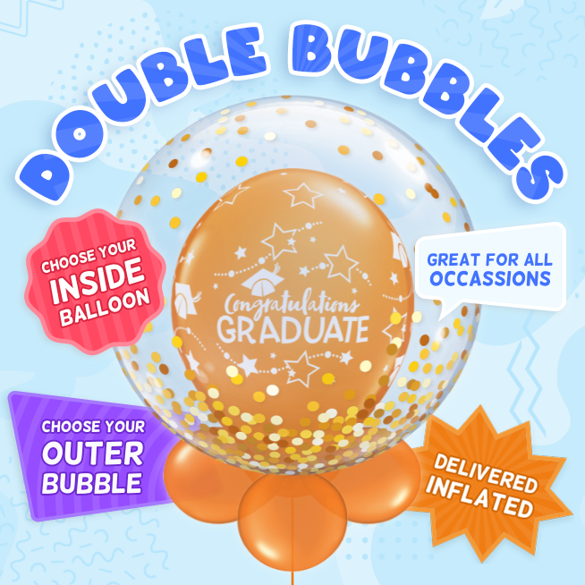 An example of a Graduation double bubble balloon